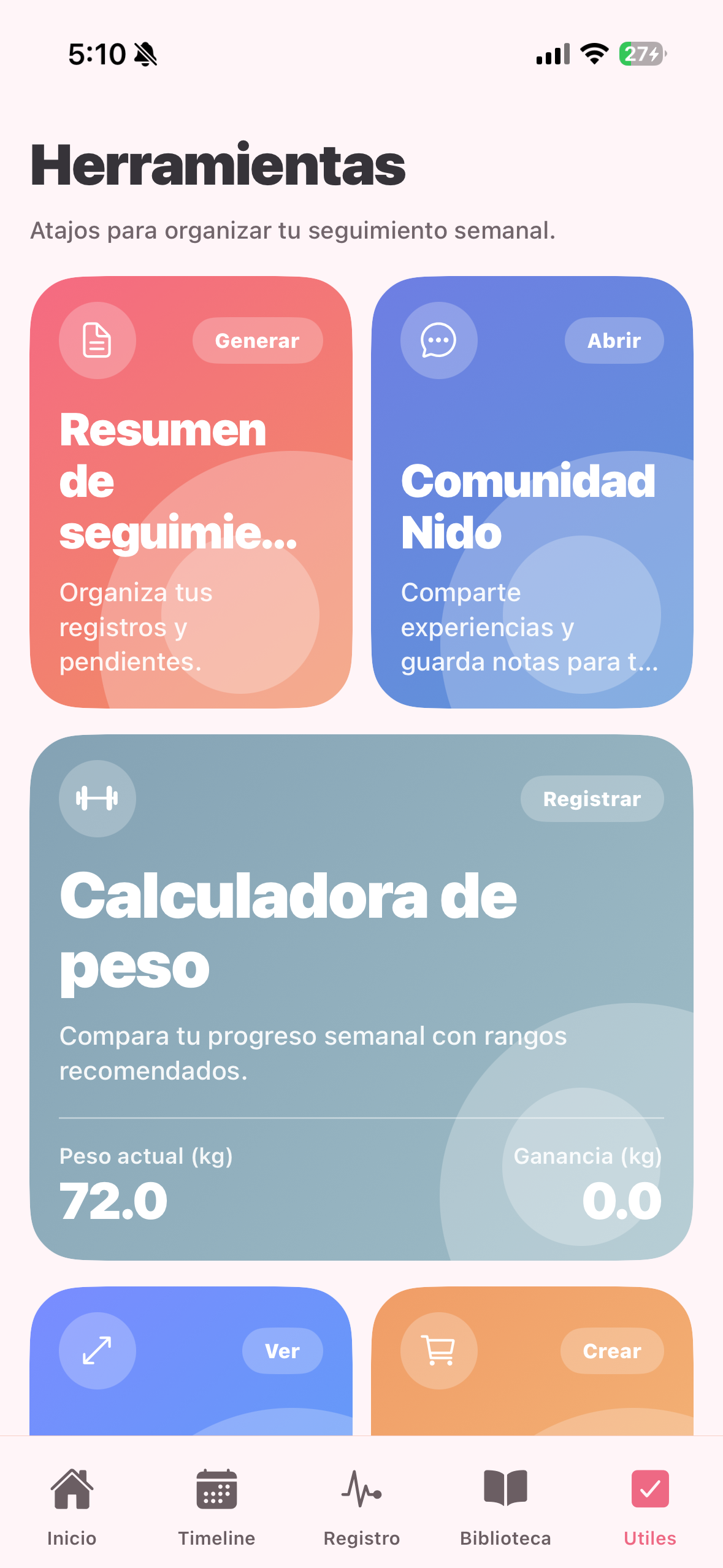 Pantalla reciente de Nido 3