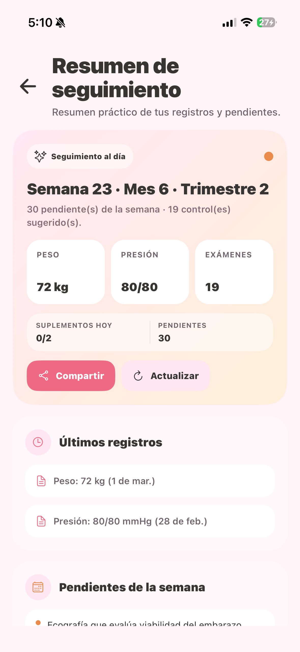 Pantalla reciente de Nido 4