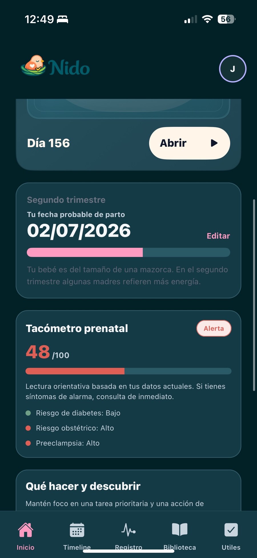 Tacómetro prenatal de Nido